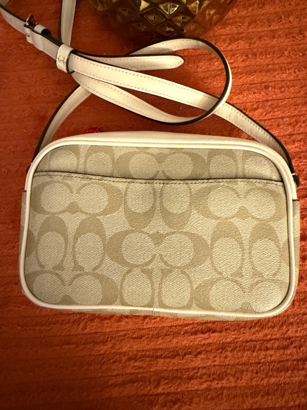 Coach Signature Monogram Crossbody Bag in Beige - Picture 8 of 16